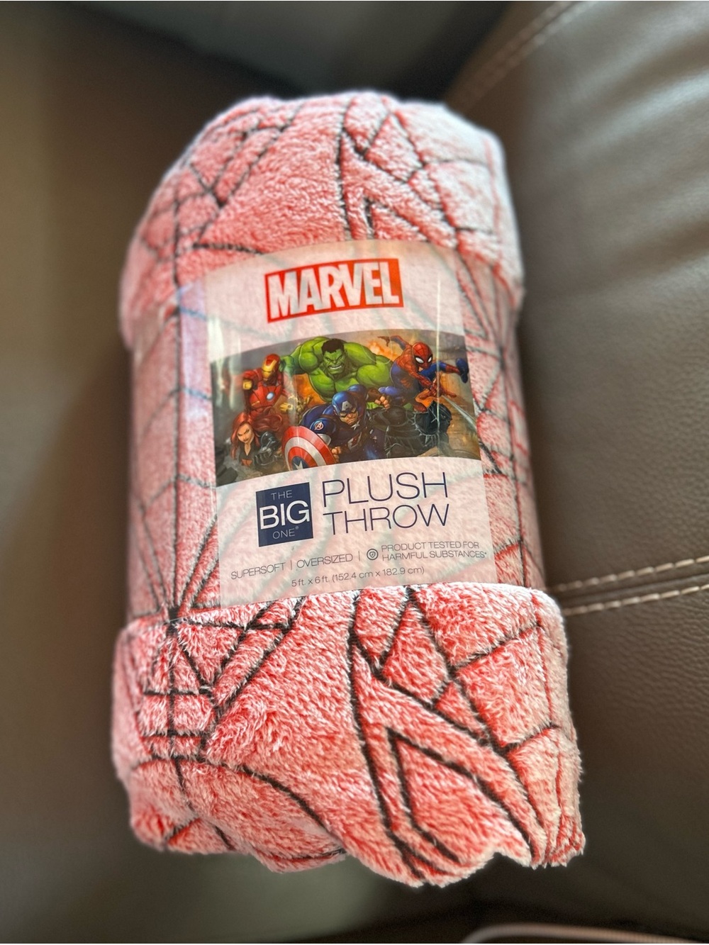 Marvel Spiderman red Plush Throw Blanketn (#1)